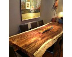 میز روستیک و صندلی چوبی